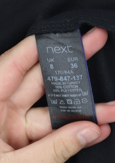 Next Women's Black Sequin Star T-Shirt Size 8 Short Sleeve