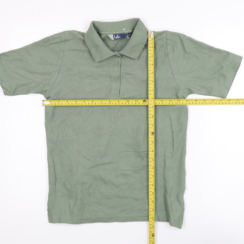 Isle Boys Green Cotton Polo Shirt Size 10-12 Years Short Sleeve Casual