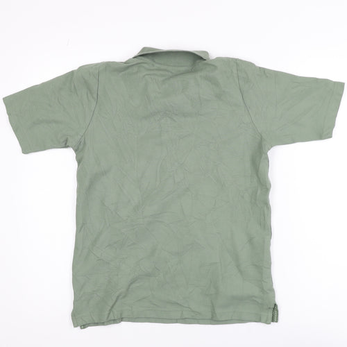 Isle Boys Green Cotton Polo Shirt Size 10-12 Years Short Sleeve Casual