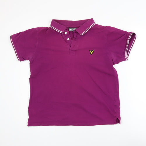 Lyle & Scott Men's Purple Cotton Polo Shirt Size M