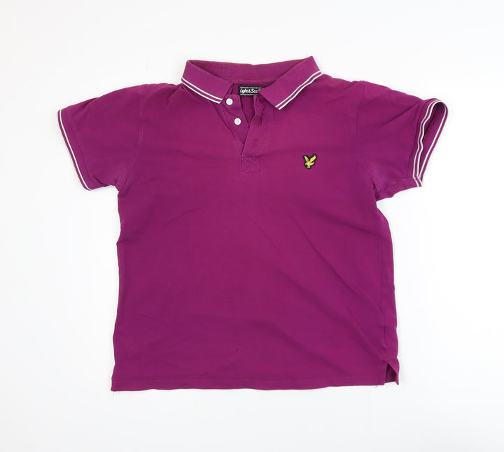 Lyle & Scott Men's Purple Cotton Polo Shirt Size M