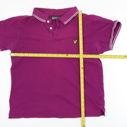 Lyle & Scott Men's Purple Cotton Polo Shirt Size M