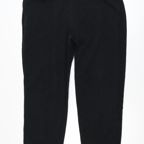 Marks and Spencer Women’s Black Cotton Blend Tall Pull-On Trousers Size 14