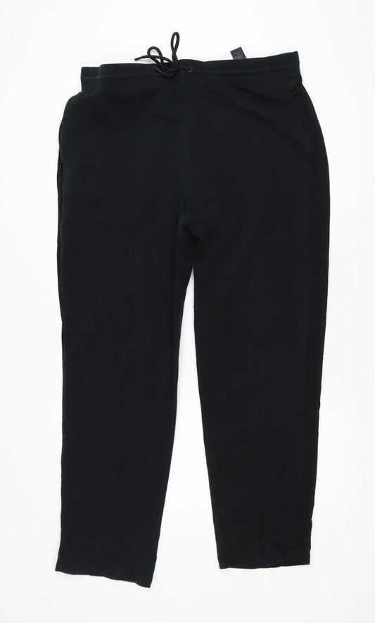 Marks and Spencer Women’s Black Cotton Blend Tall Pull-On Trousers Size 14
