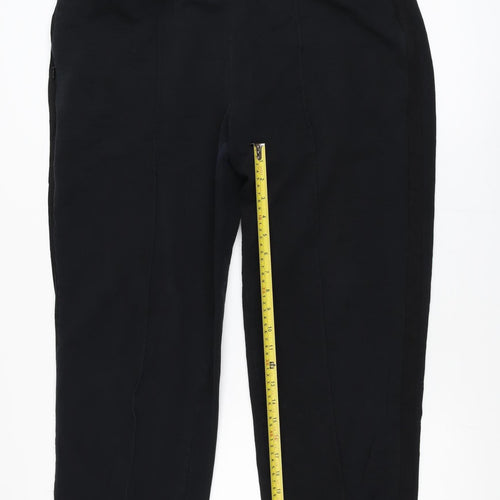 Marks and Spencer Women’s Black Cotton Blend Tall Pull-On Trousers Size 14