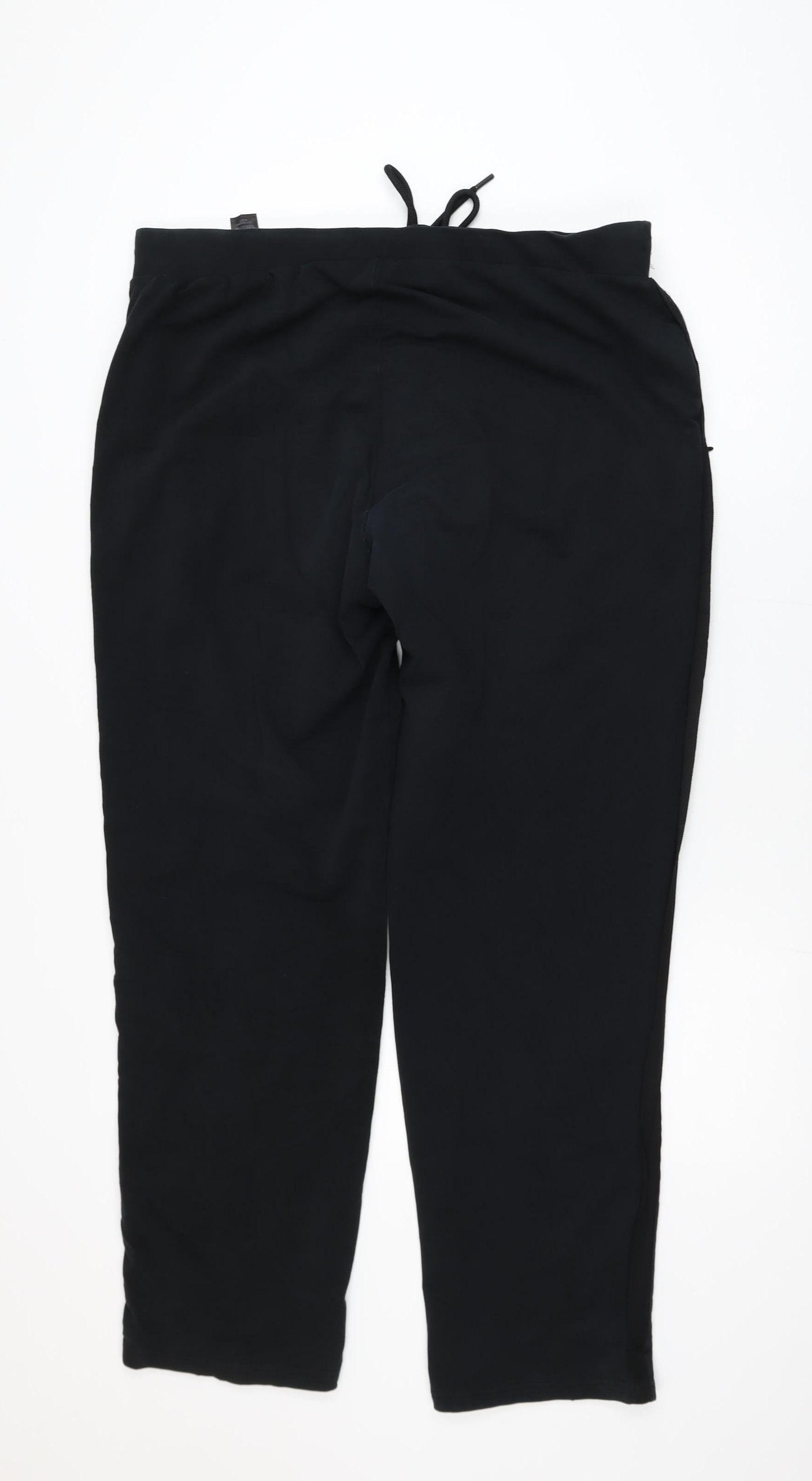 Marks and Spencer Women’s Black Cotton Blend Tall Pull-On Trousers Size 14