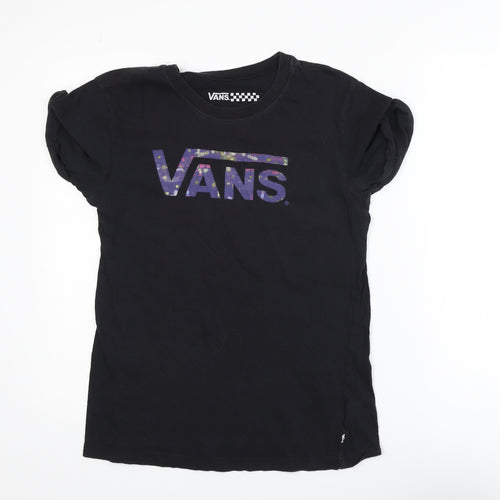 Vans Men's Black Medium Logo Graphic Skate T-Shirt