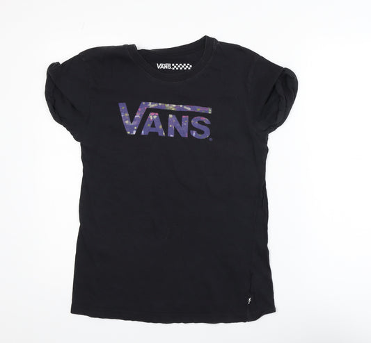 Vans Men's Black Medium Logo Graphic Skate T-Shirt