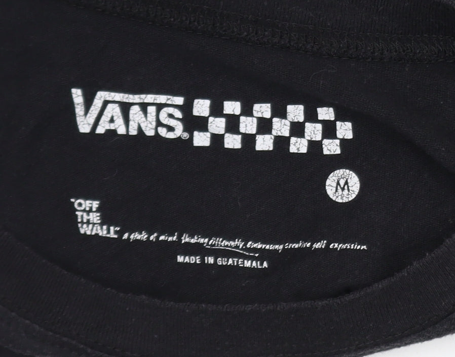 Vans Men's Black Medium Logo Graphic Skate T-Shirt