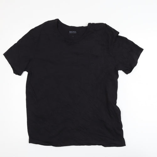 Hugo Boss Men's Black Cotton Crew Neck Short Sleeve T-Shirt Size L