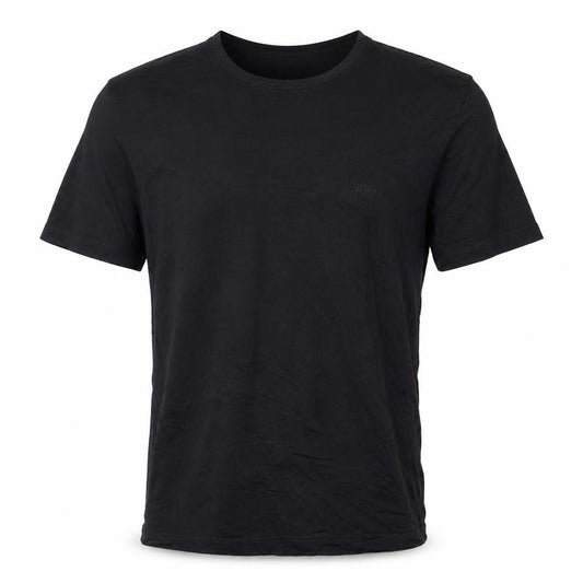 Front view of Hugo Boss Men's Black Cotton Crew Neck Short Sleeve T-Shirt, size L