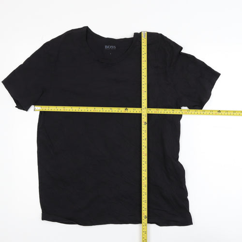 Hugo Boss Men's Black Cotton Crew Neck Short Sleeve T-Shirt Size L