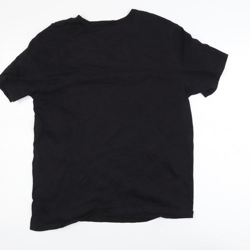 Hugo Boss Men's Black Cotton Crew Neck Short Sleeve T-Shirt Size L