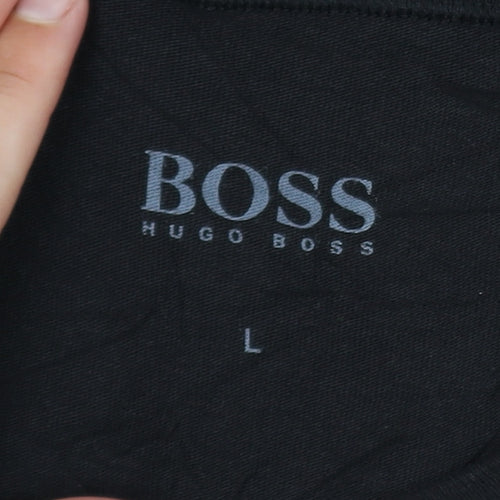 Hugo Boss Men's Black Cotton Crew Neck Short Sleeve T-Shirt Size L