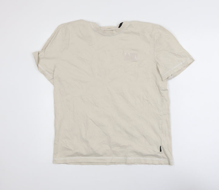 Calvin Klein Men's Beige Cotton Crew Neck XL T-Shirt