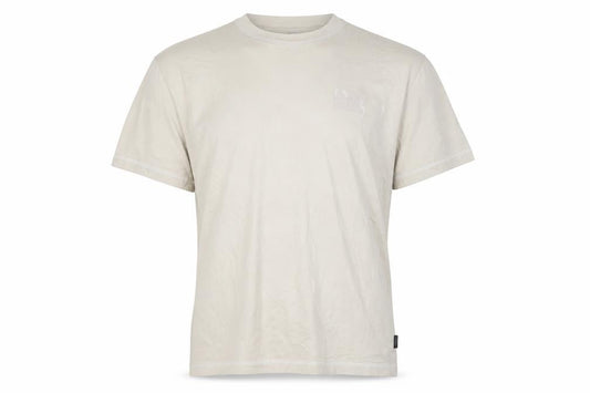 Front view of Calvin Klein Men's Beige Cotton Crew Neck XL T-Shirt