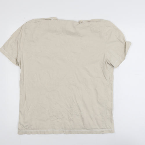 Calvin Klein Men's Beige Cotton Crew Neck XL T-Shirt