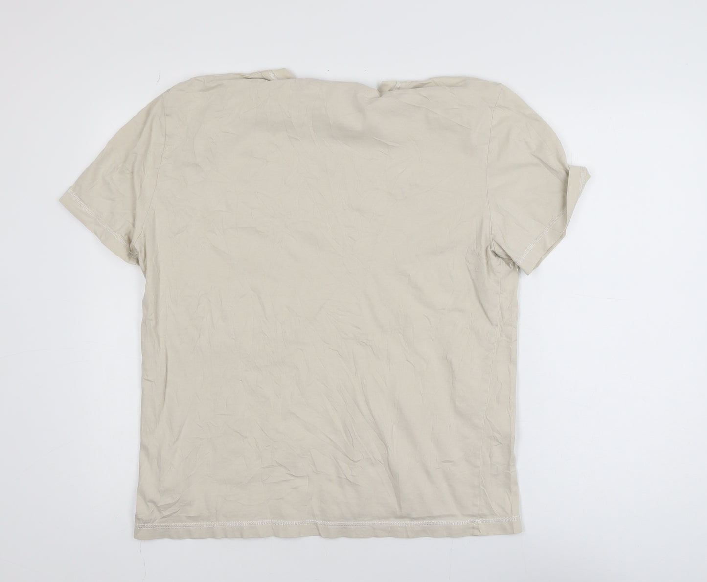 Calvin Klein Men's Beige Cotton Crew Neck XL T-Shirt