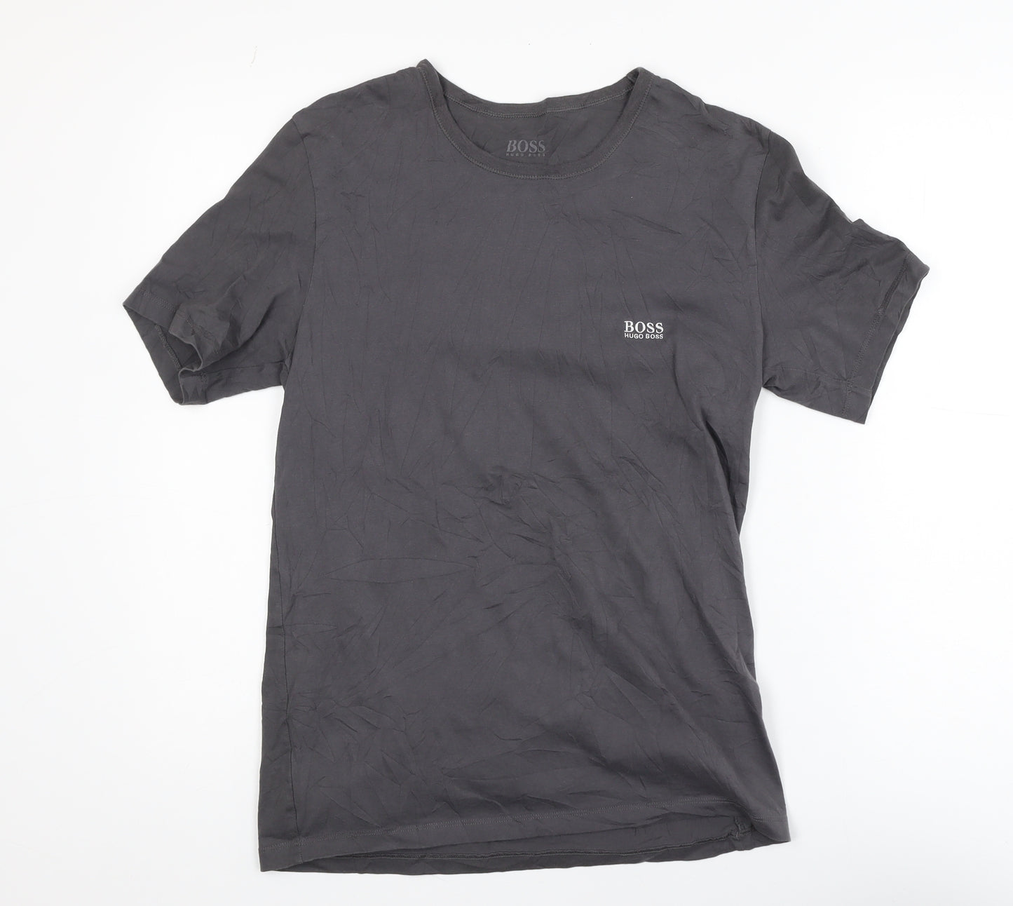 Hugo Boss Men's Grey Crew Neck Cotton Short Sleeve T-Shirt M