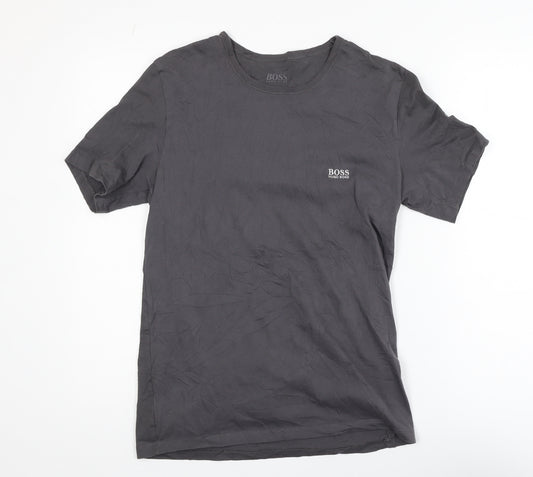 Hugo Boss Men's Grey Crew Neck Cotton Short Sleeve T-Shirt M