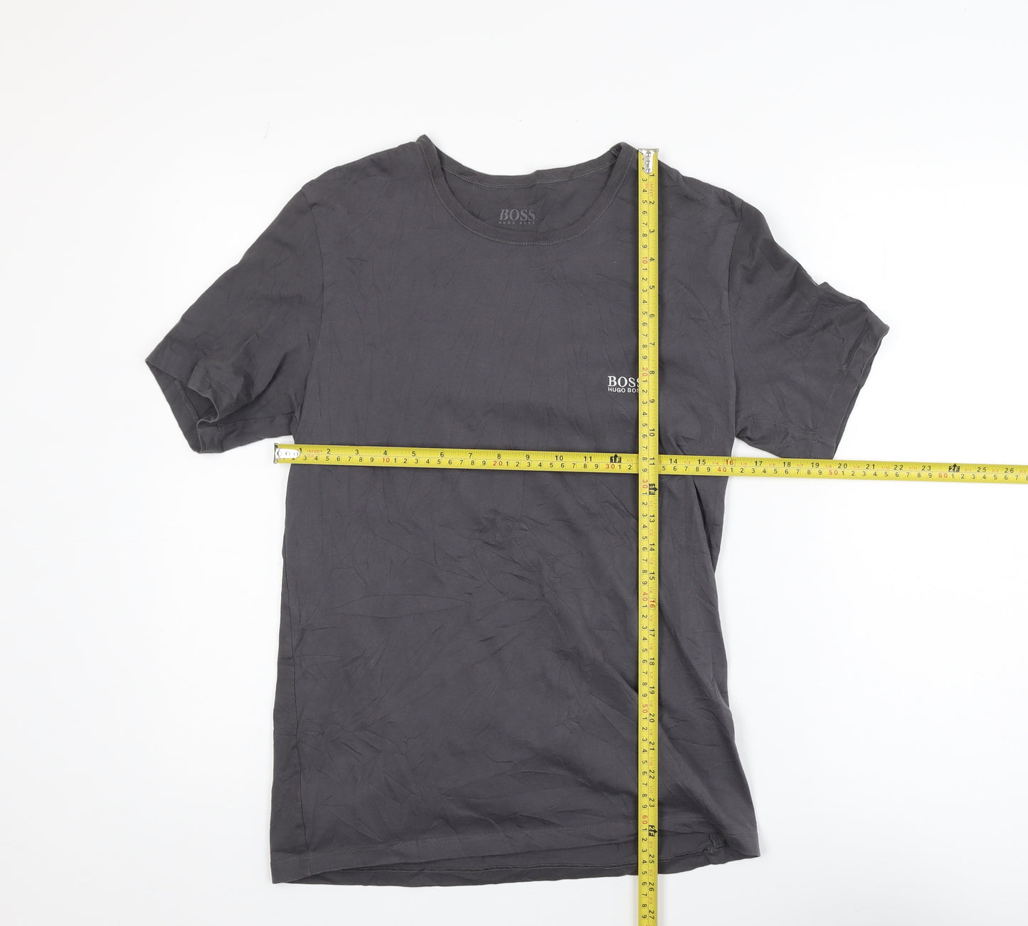 Hugo Boss Men's Grey Crew Neck Cotton Short Sleeve T-Shirt M