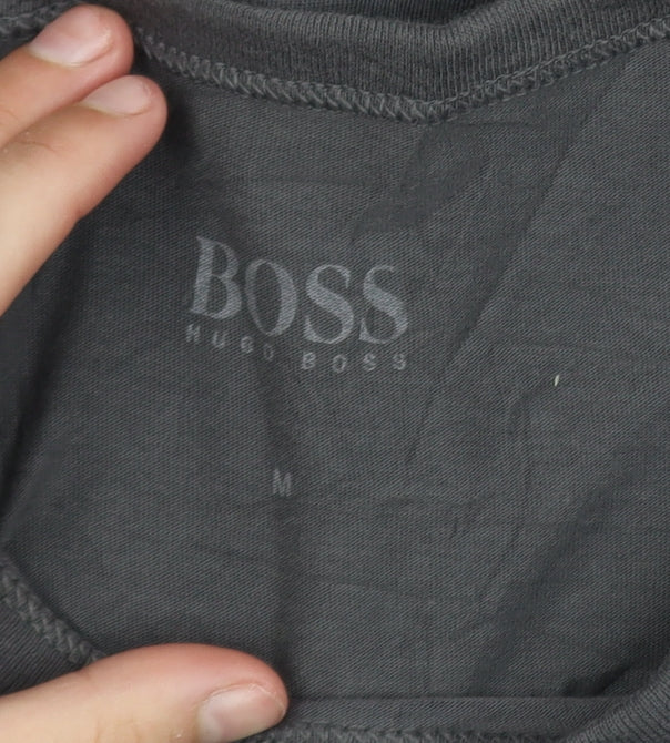 Hugo Boss Men's Grey Crew Neck Cotton Short Sleeve T-Shirt M