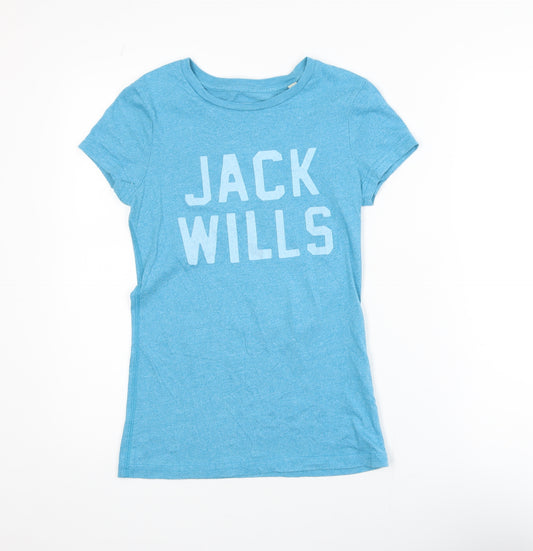 Jack Wills Women's Blue Cotton Slim Fit T-Shirt UK 8