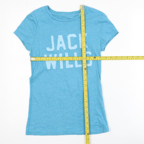 Jack Wills Women's Blue Cotton Slim Fit T-Shirt UK 8