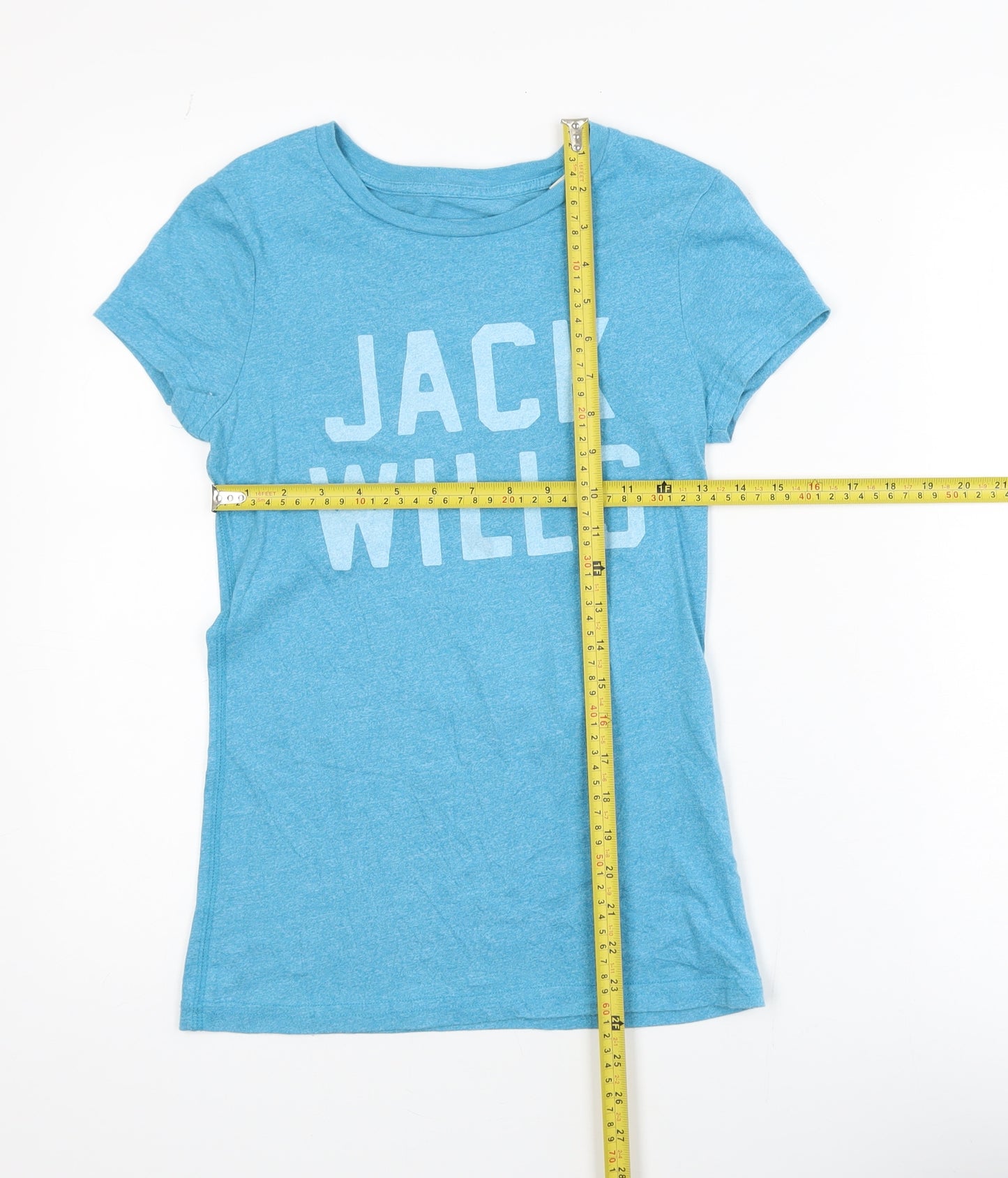 Jack Wills Women's Blue Cotton Slim Fit T-Shirt UK 8