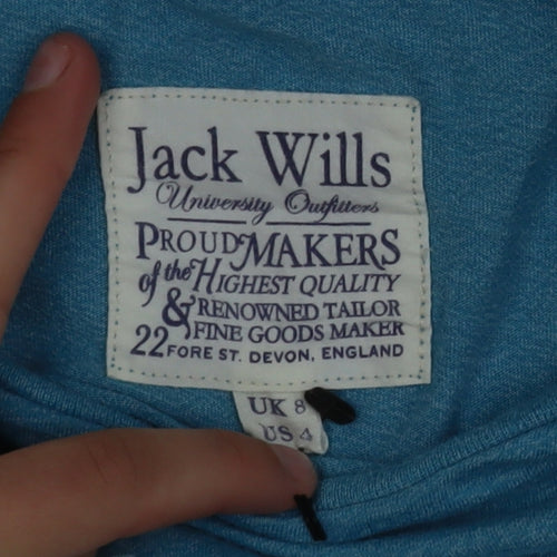 Jack Wills Women's Blue Cotton Slim Fit T-Shirt UK 8