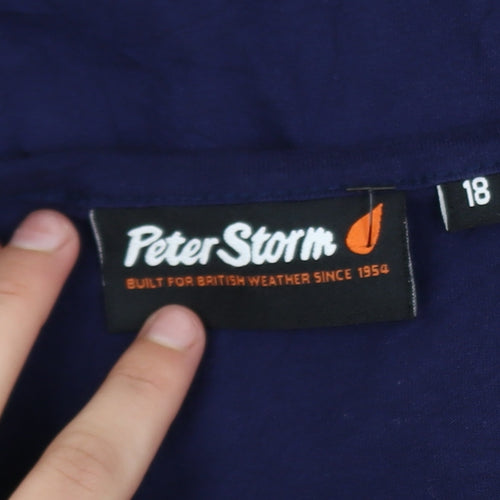 Peter Storm Unisex Blue Cotton Crew Neck Short Sleeve T-Shirt XL