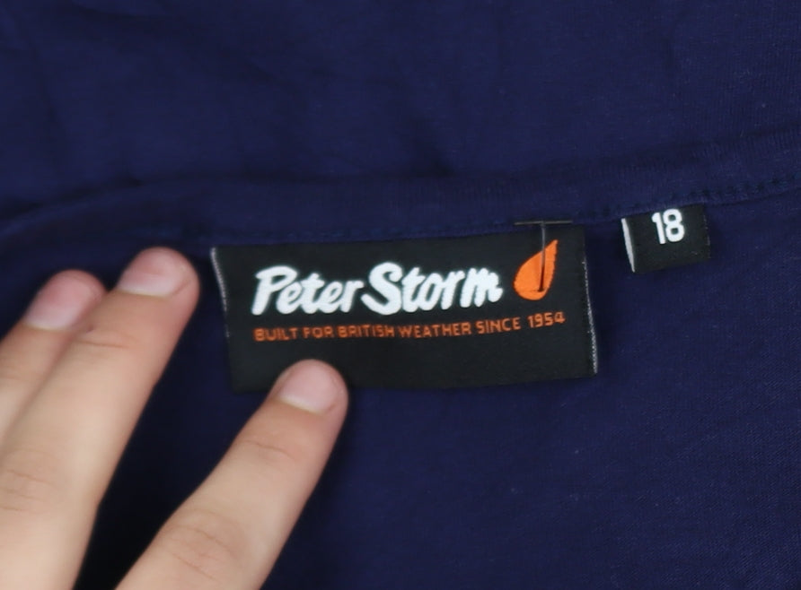 Peter Storm Unisex Blue Cotton Crew Neck Short Sleeve T-Shirt XL