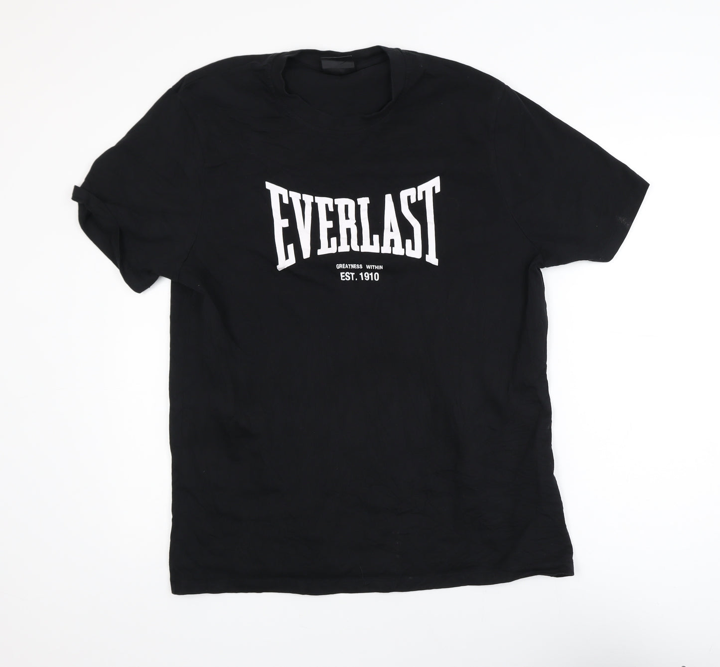 Everlast Men's Black XL Sports Graphic T-Shirt Crew Neck Cotton