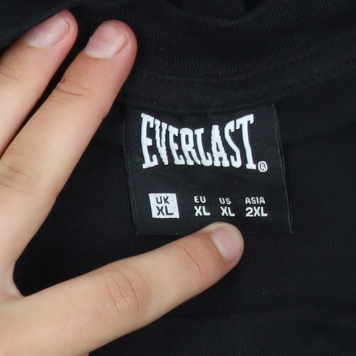 Everlast Men's Black XL Sports Graphic T-Shirt Crew Neck Cotton