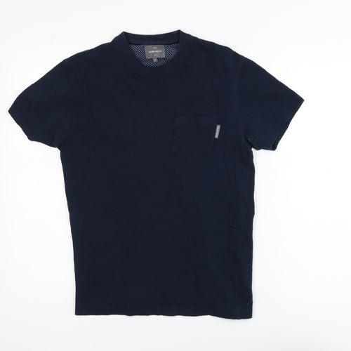 Peter Werth Men's Navy Blue Cotton Crew Neck Short Sleeve T-Shirt M