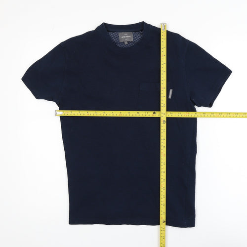 Peter Werth Men's Navy Blue Cotton Crew Neck Short Sleeve T-Shirt M