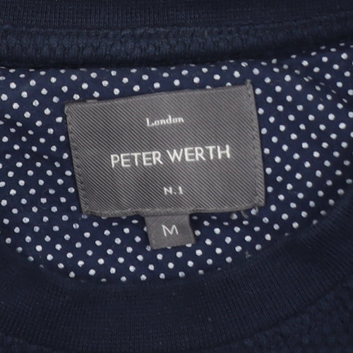 Peter Werth Men's Navy Blue Cotton Crew Neck Short Sleeve T-Shirt M