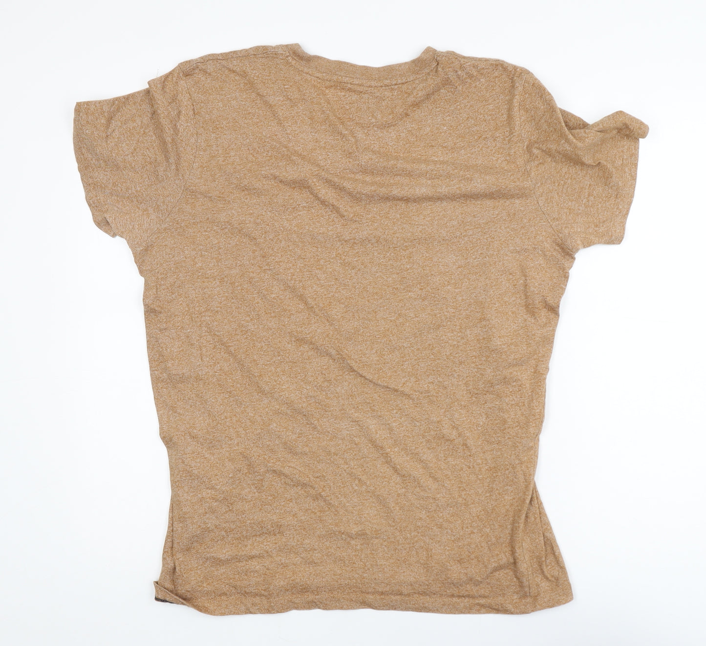 Jack & Jones Men's Beige L Crew Neck Cotton Blend T-Shirt