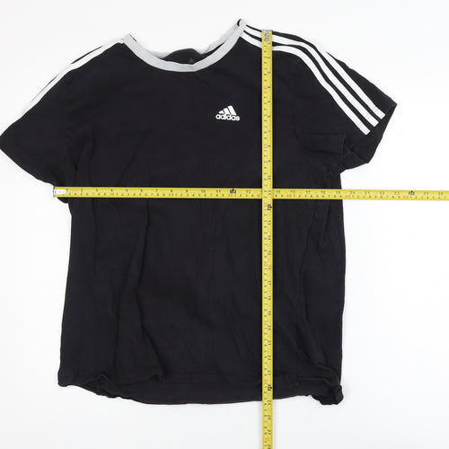 Adidas Men's Black Large Sports Crew Neck Cotton T-Shirt