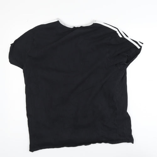 Adidas Men's Black Large Sports Crew Neck Cotton T-Shirt