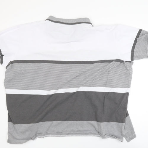 Guinness Men's Grey Striped 5XL Polo Shirt Casual Cotton