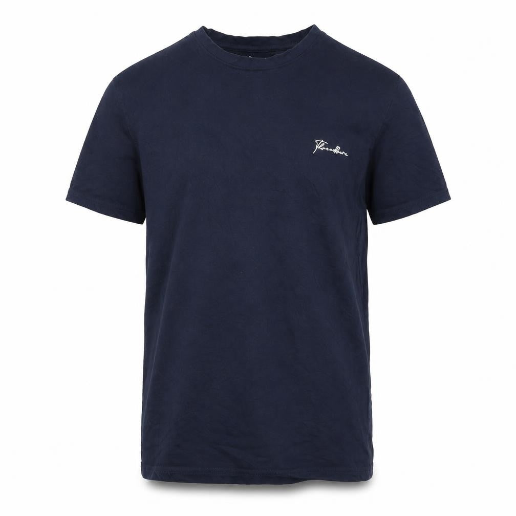 Front view of Threadbare Men's Blue Crew Neck Short Sleeve Cotton T-Shirt, size S