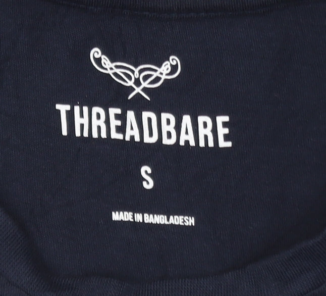 Threadbare Men's Blue Crew Neck Short Sleeve Cotton T-Shirt Size S
