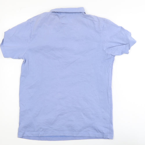 Farah Men's Blue Collared Short Sleeve Cotton T-Shirt Size M