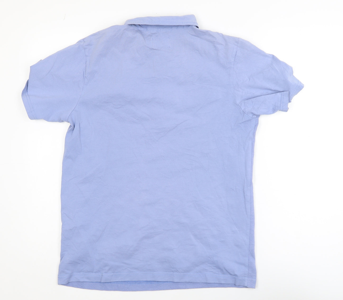 Farah Men's Blue Collared Short Sleeve Cotton T-Shirt Size M