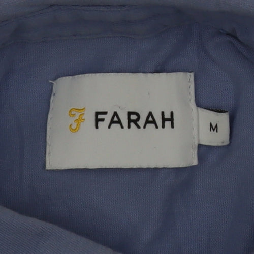 Farah Men's Blue Collared Short Sleeve Cotton T-Shirt Size M