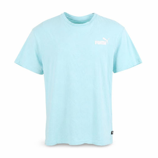 Front view of Puma Teens Blue XL Crew Neck Cotton Jersey T-Shirt
