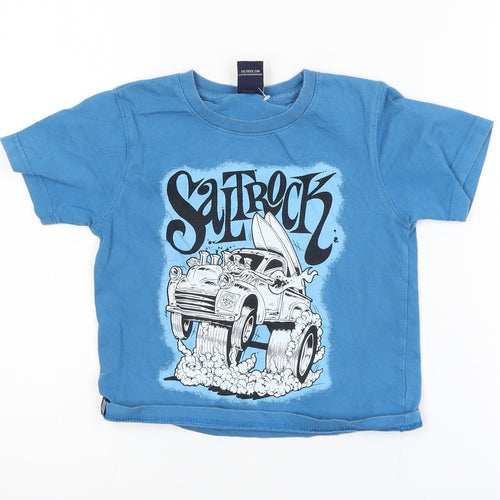 Saltrock Boys Blue Graphic Short Sleeve Cotton T-Shirt 4-5 Years