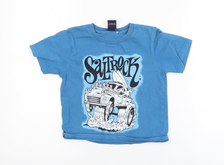 Saltrock Boys Blue Graphic Short Sleeve Cotton T-Shirt 4-5 Years