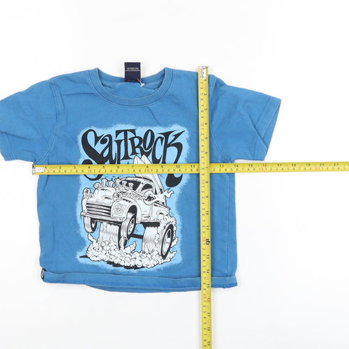 Saltrock Boys Blue Graphic Short Sleeve Cotton T-Shirt 4-5 Years